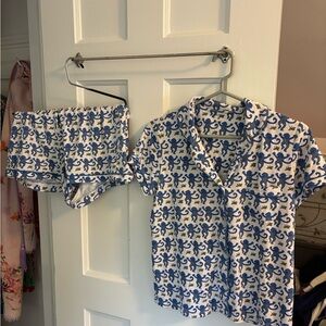 Roller Rabbit Blue Monkey Pajama Set